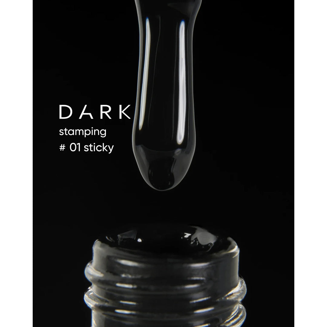 DARK Lak na razítkování №01 BLACK, 10 ml, černý