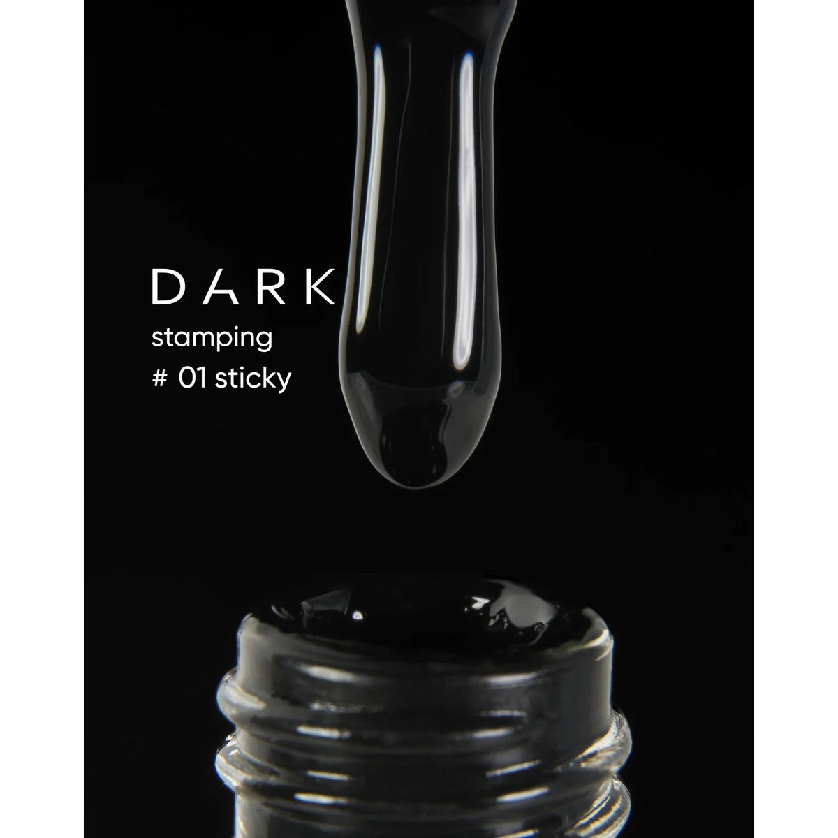 DARK Lak na razítkování №01 BLACK, 10 ml, černý