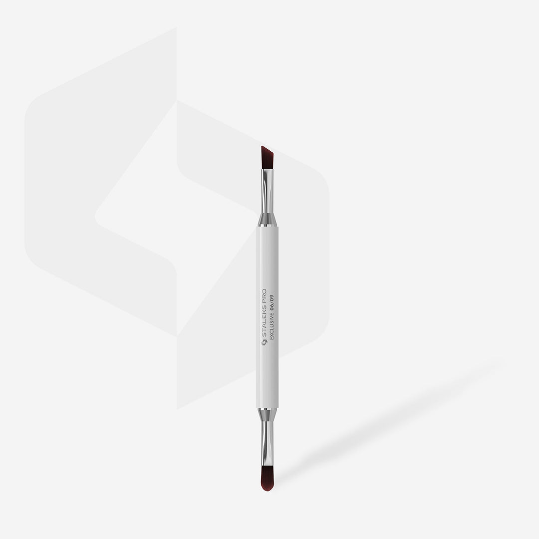 STALEKS PRO Oboustranný štětec EXCLUSIVE, gel 11 mm / zkosený gel 9 mm – fotka 2