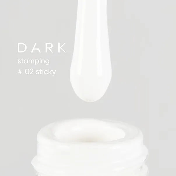 DARK Lak na razítkování №02 WHITE STICKY, 10 ml, bílý