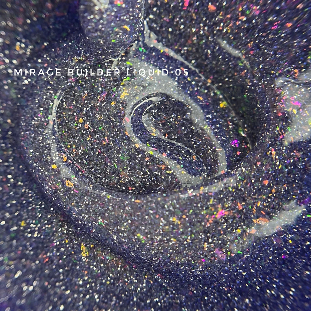 TOUCH Tekutý stavební gel MIRAGE 5, 15 ml, s třpytkama