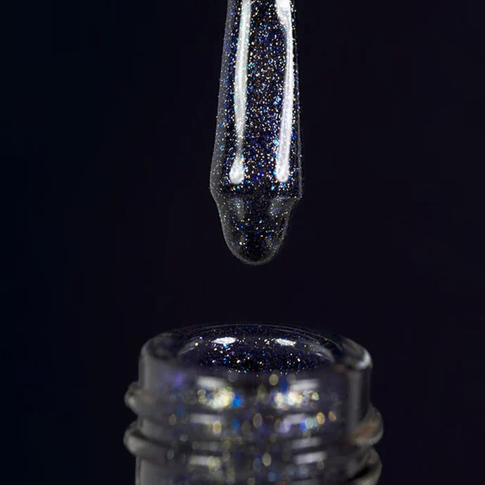 Dark Gel lak 114, 6 ml, modrý s třpytkama