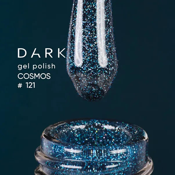 Dark Gel lak Cosmos 121, 6 ml, modrý