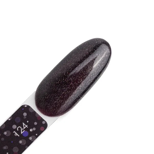 Dark Gel lak Cosmos 124, 6 ml, bordový s holografnýma třpytkama