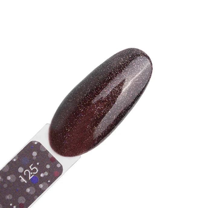 Dark Gel lak Cosmos 125, 6 ml, tmavě hnědý s holografickými třpytkami