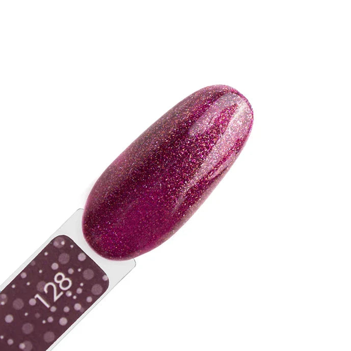 Dark Gel lak 128, 6 ml, bordový s třpytkama