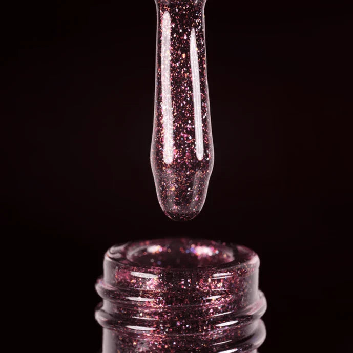 Dark Gel lak 129, 6 ml, fialovej s třpytkama