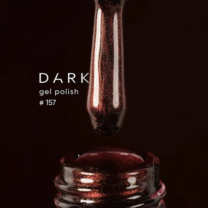 Dark Gel lak 157, 10 ml, tmavé hnědý s třpytkami