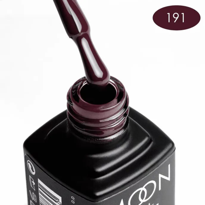 Nail polish bottle with dark red color swatch labeled '191' on a white background