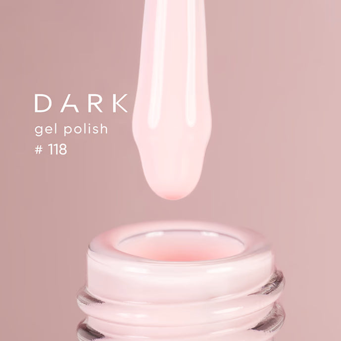 DARK Gel lak 118, 10 ml, mléčně růžový