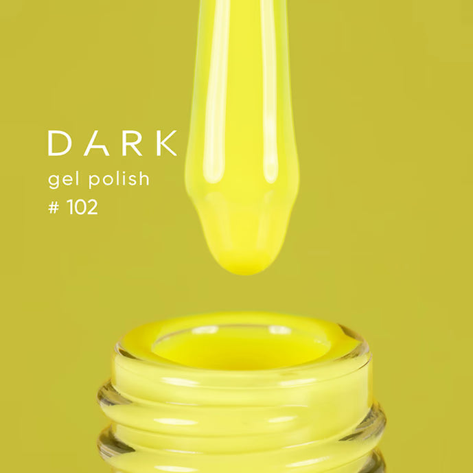 DARK Gel lak 102, 10 ml, žlutý