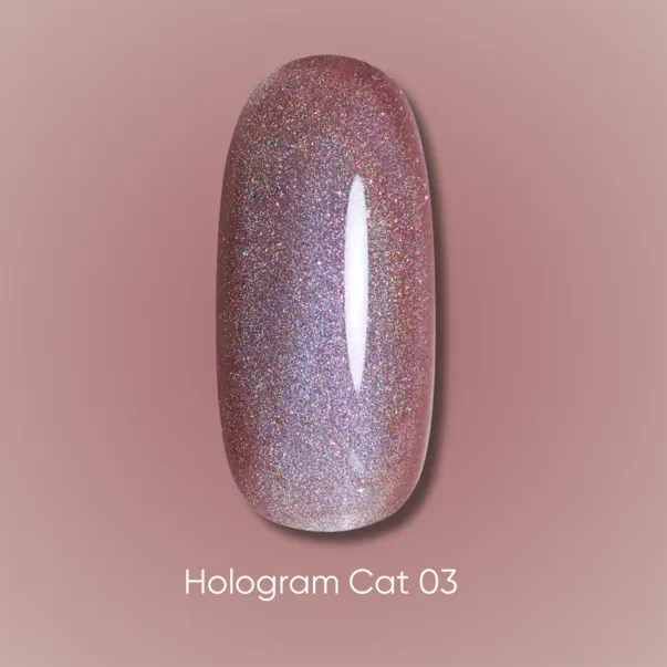 Dark Gel lak Hologram Cat Eye 03, 6 ml, růžový
