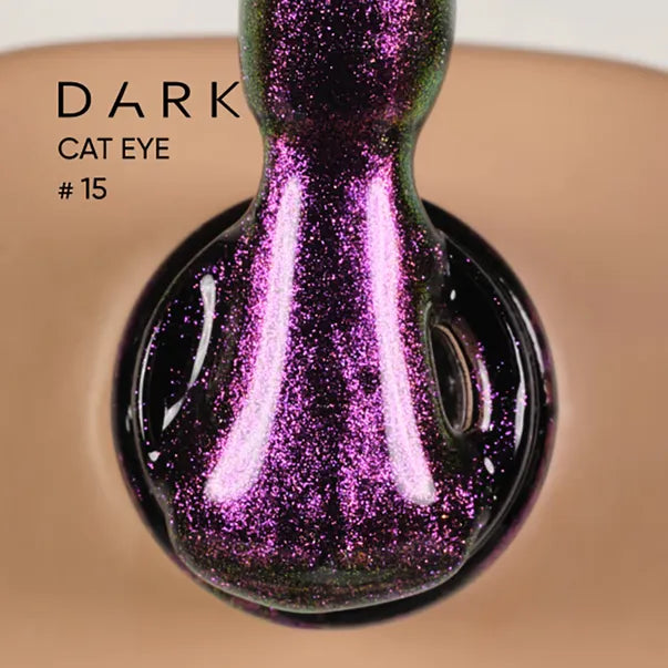Dark Gel lak Cat Eye 15, 6 ml, fialový