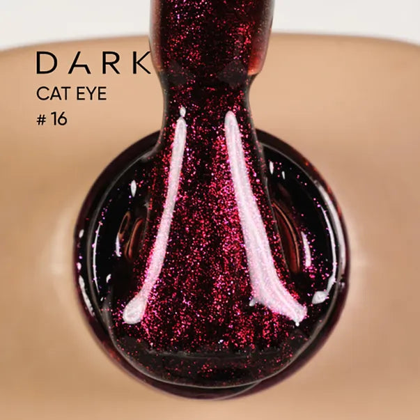 Dark Gel lak Cat Eye 16, 6 ml, červený