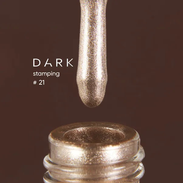 DARK Lak na razítkování №21 WHITE GOLD METALLIC, 10 ml, bílý zlato