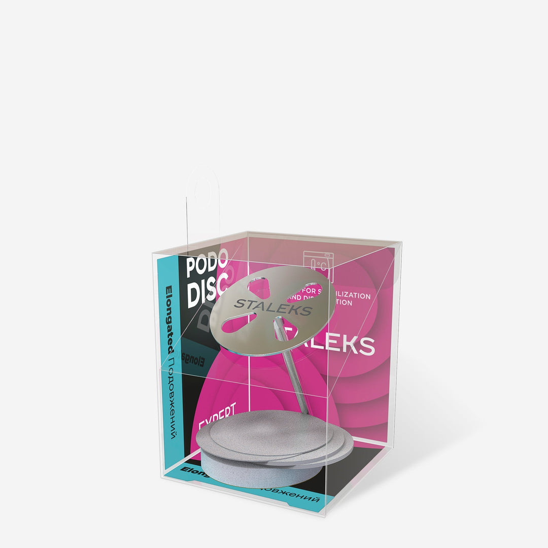 STALEKS PRO Pedikúrní disk s prodlouženou stopkou PODODISC L EXPERT, 25 mm + 5 jednorázových pilníků 180 grit – fotka 3