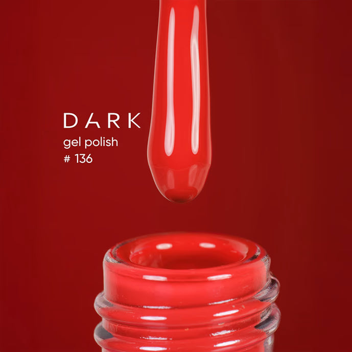 DARK Gel lak 136, 10 ml, červený