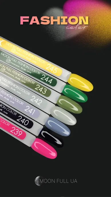 Moon Full Fashion Color Gel lak №243, Travnatá, 8 ml