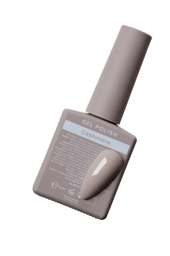 Gel polish bottle labeled 'Cashmere' on a white background