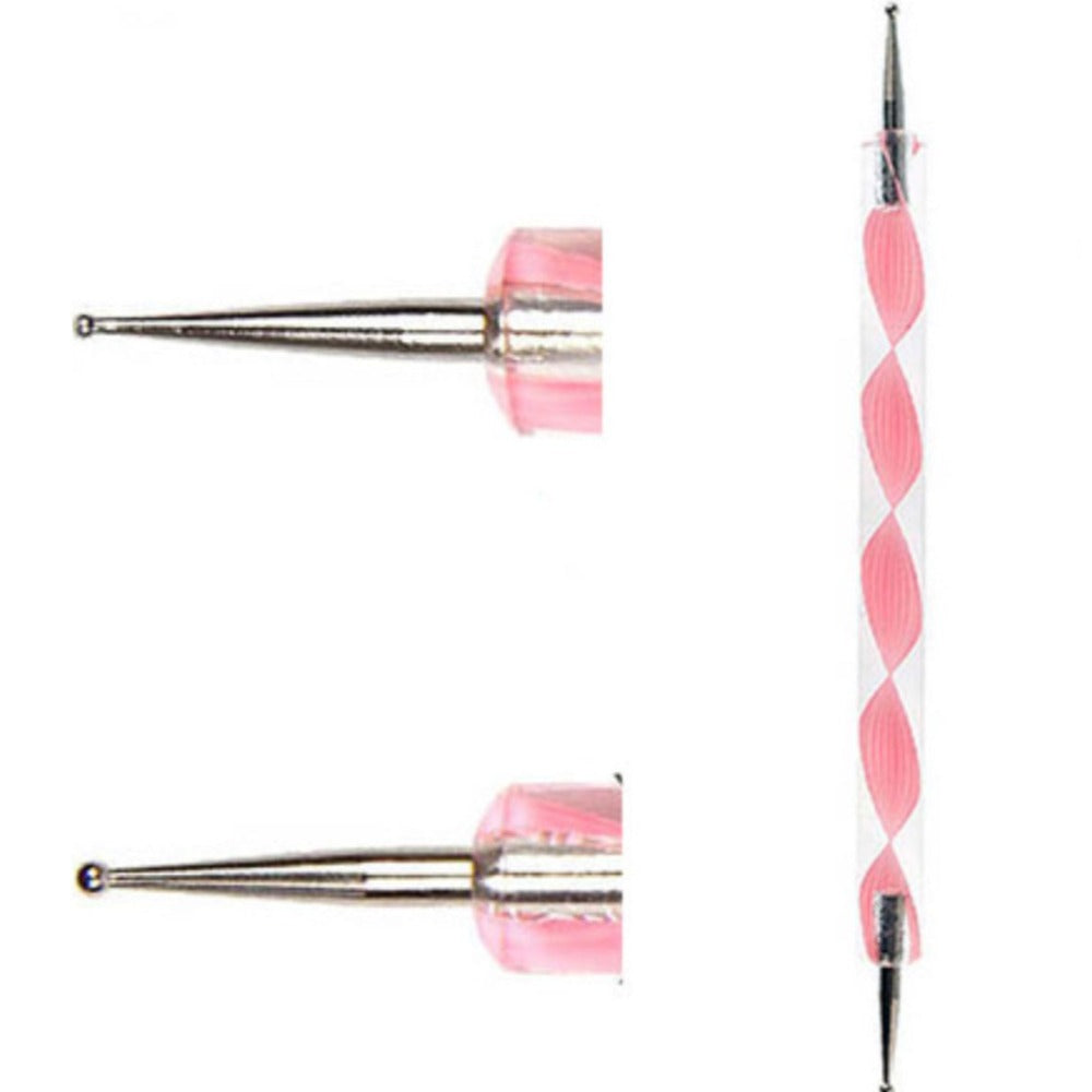 Oboustranný dotting nástroj na zdobení, růžový