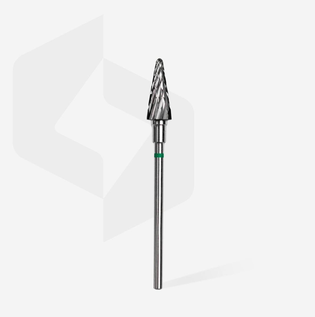 Karbidový nástavec „Cone“ zelený průměr hlavy 6 mm / pracovní část 14 mm FT71G060/14