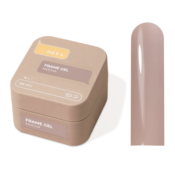 HEYLOVE Frame stavební gel MOCHA, 30 ml (v kelímku)