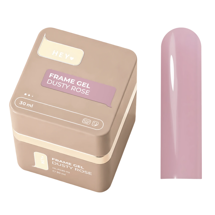 HEYLOVE Frame Stavební gel s pumpičkou DUSTY ROSE, 30 ml, tlumená pudrová růžová se šedým podtónem