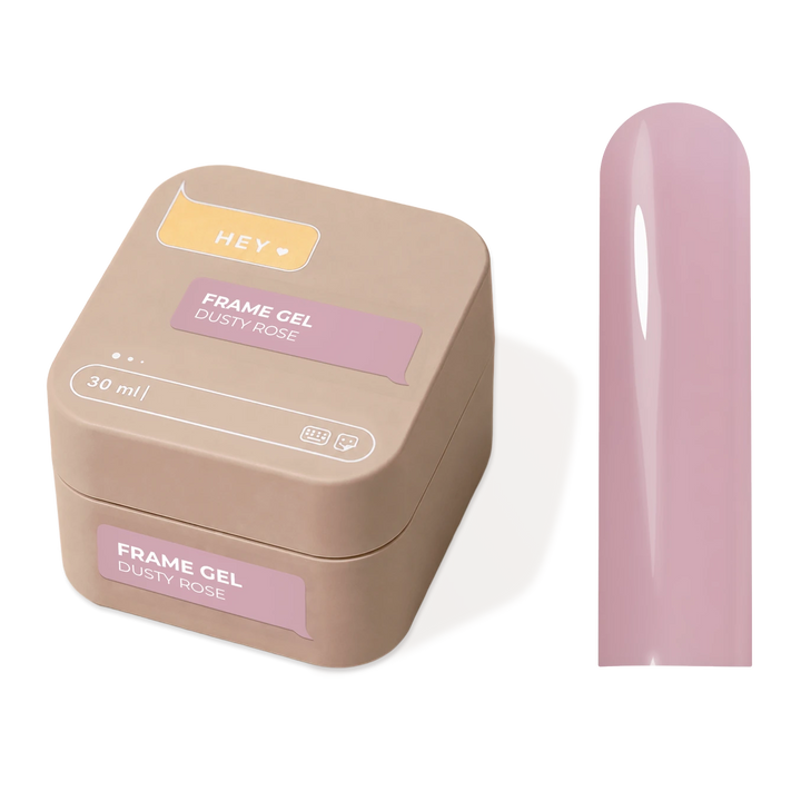 HEYLOVE Frame stavební gel DUSTY ROSE, 30 ml (v kelímku)