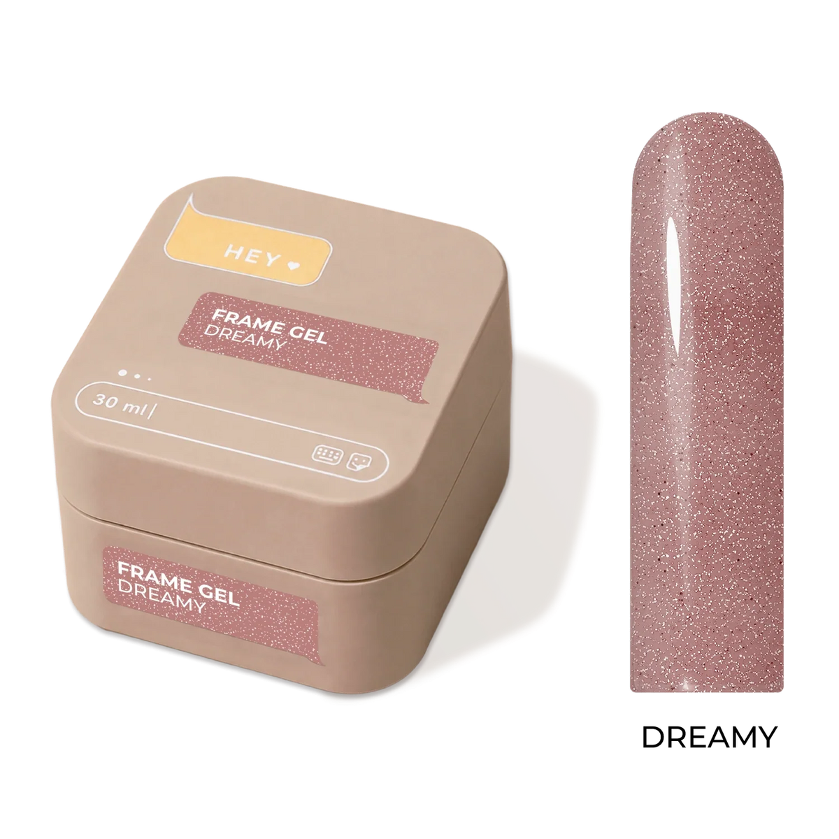 HEYLOVE Frame stavební gel DREAMY s třpytkami 30 ml – kelímek