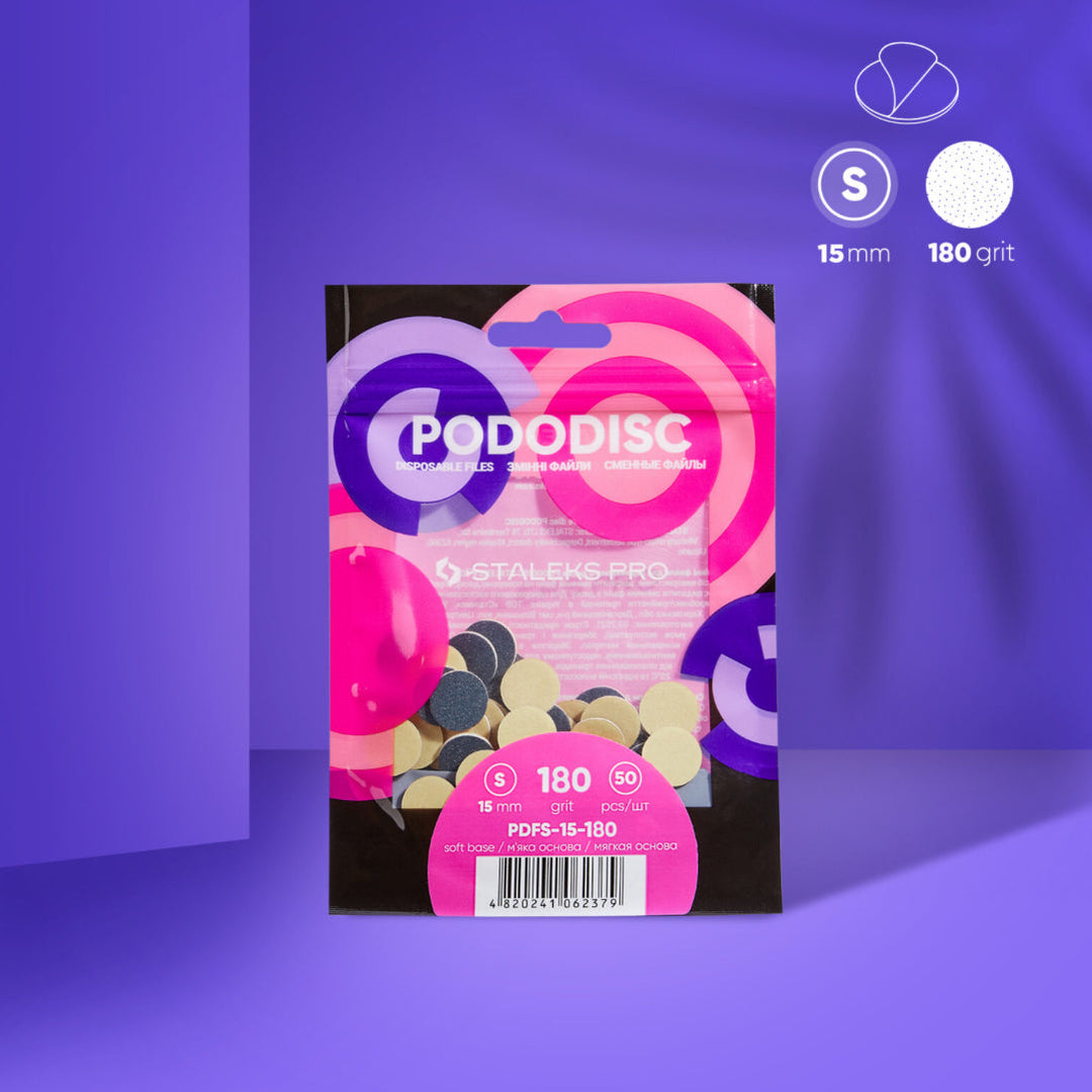 Jednorázové pilníky s měkkou pěnovou vrstvou pro pedikérní disk Pododisc Staleks Pro S, 180 grit (50 ks) PDFS-15-180