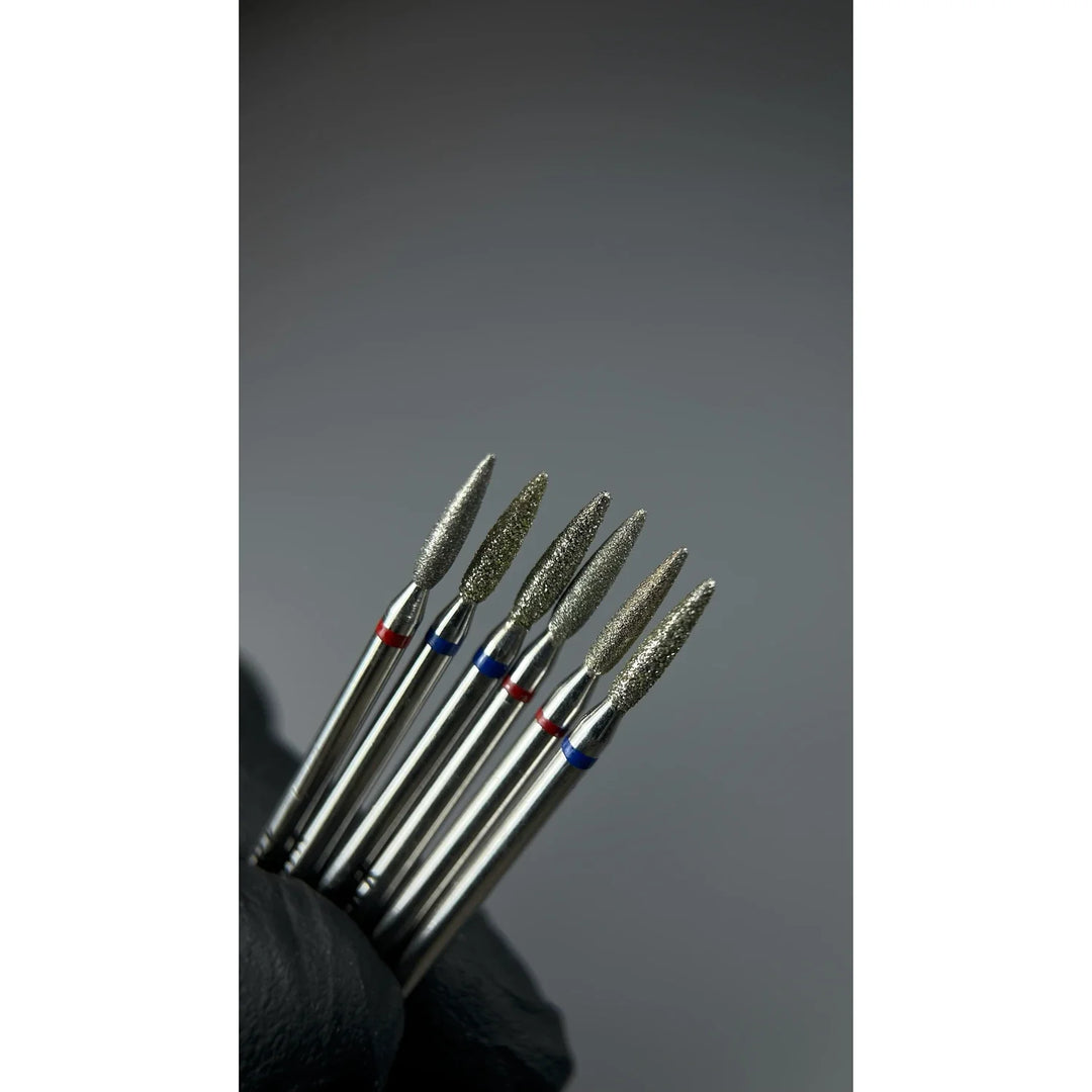 DARK Diamantová fréza Blunt-End Flame 2,3x10 mm (modrá) – fotka 2