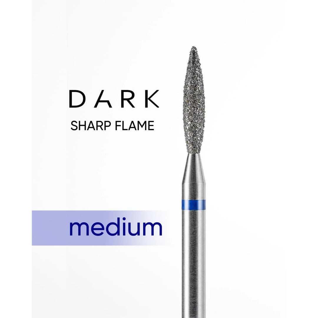 DARK Diamantová frézka Sharp Flame 2,1x10 mm (modrá, střední tvrdost)