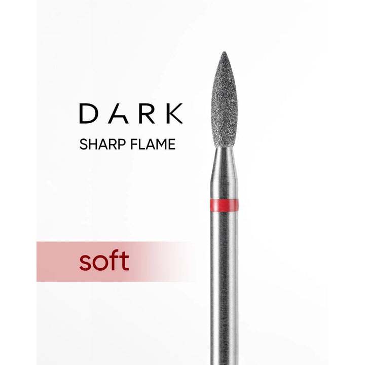DARK Diamantová frézka Sharp Flame 2,3x8 mm (červená)