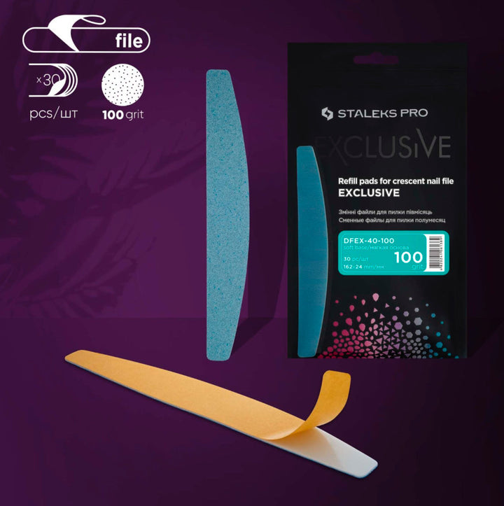 Jednorázové pilníky (měkká základna) Staleks Pro Exclusive 40, 100 grit (30 ks) DFEX-40-100