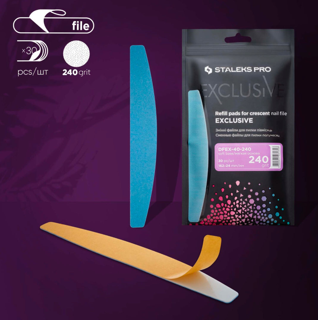 Jednorázové pilníky (měkká základna) Staleks Pro Exclusive 40, 240 grit (30 ks) DFEX-40-240