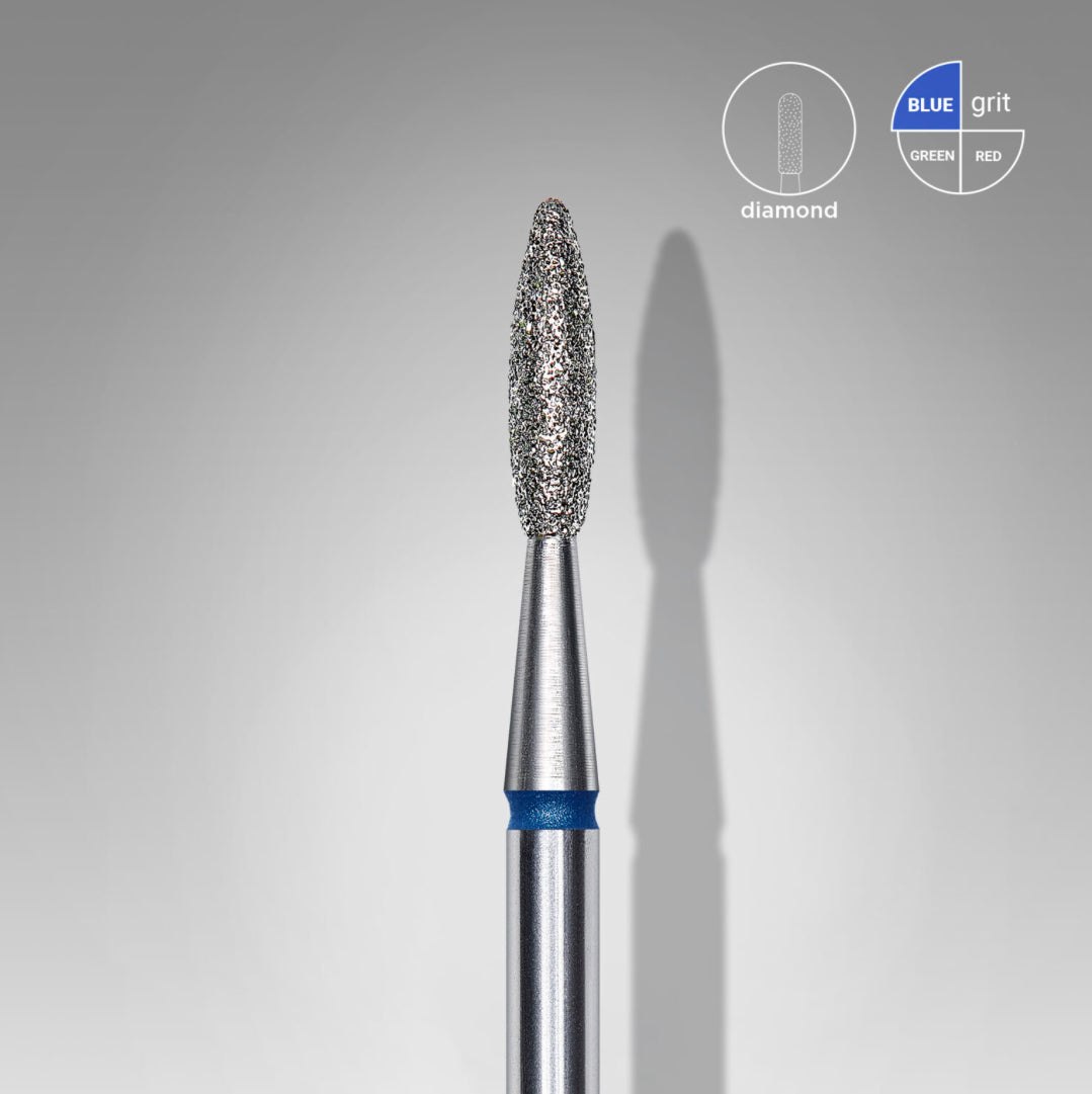 Diamantový nástavec „flame“, modrý, průměr hlavy 2,1 mm / pracovní část 8 mm FA10B021/8