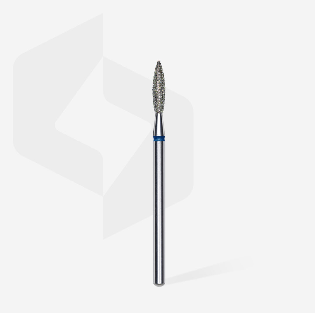 Diamantový nástavec „flame“, modrý, průměr hlavy 2,3 mm / pracovní část 10 mm FA10B023/10