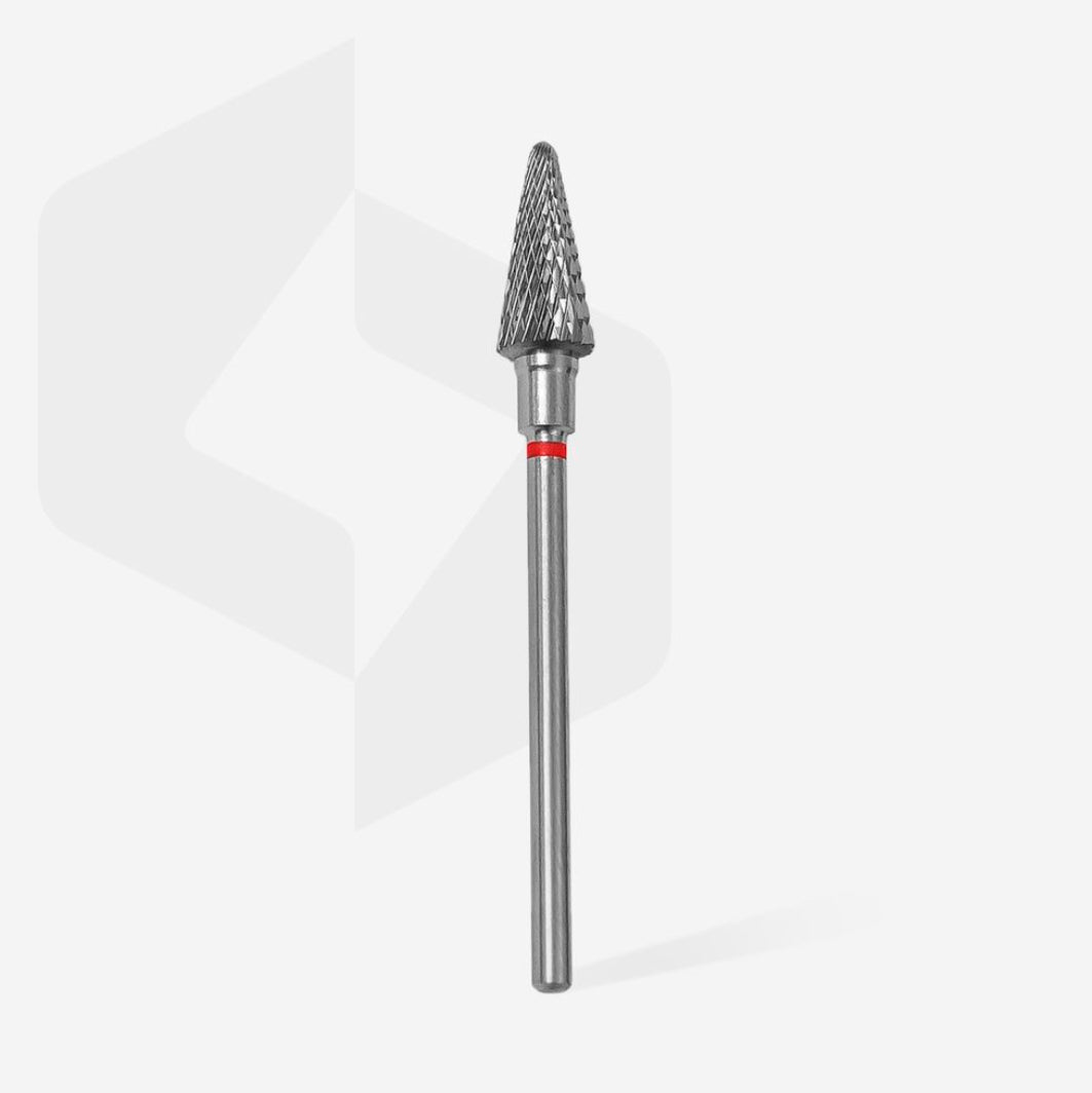 Karbidový nástavec „cone“, červený, průměr 6 mm / pracovní část 14 mm FT71R060/14