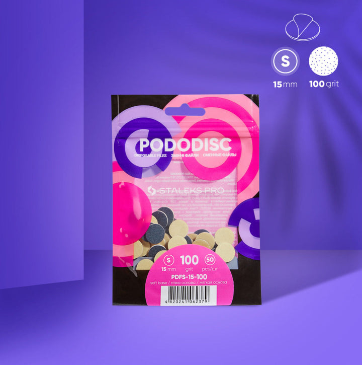 Jednorázové pilníky s měkkou základnou pro pedikérní disk Pododisc Staleks Pro S, 100 grit (50 ks) PDFS-15-100