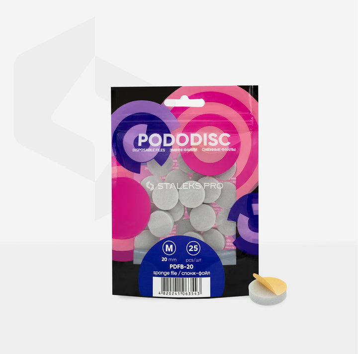 Jednorázové houbičkové pilníky pro pedikérní disk Pododisc Staleks Pro M (25 ks) PDFB-20