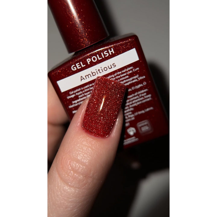 HEYLOVE Reflexní Gel lak Ambitious, 15 ml, červený