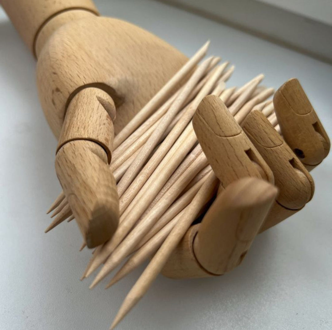 Oranžové dřívko na manikúru (50 ks)