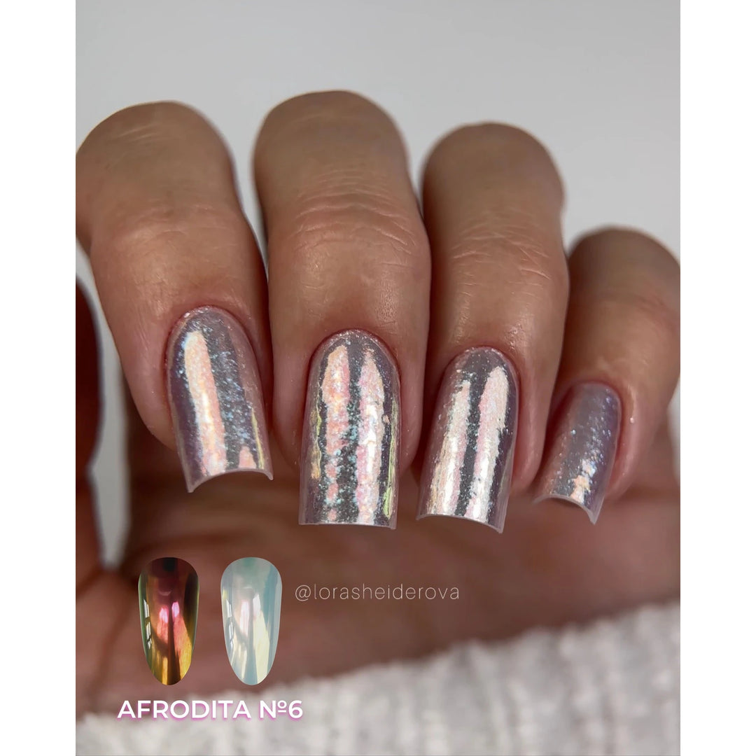 LUNAmoon Afrodita Sada nail powder prášků, 6 ks