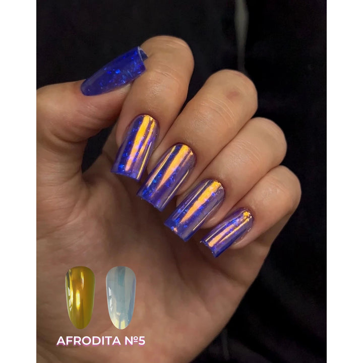 LUNAmoon Afrodita Sada nail powder prášků, 6 ks