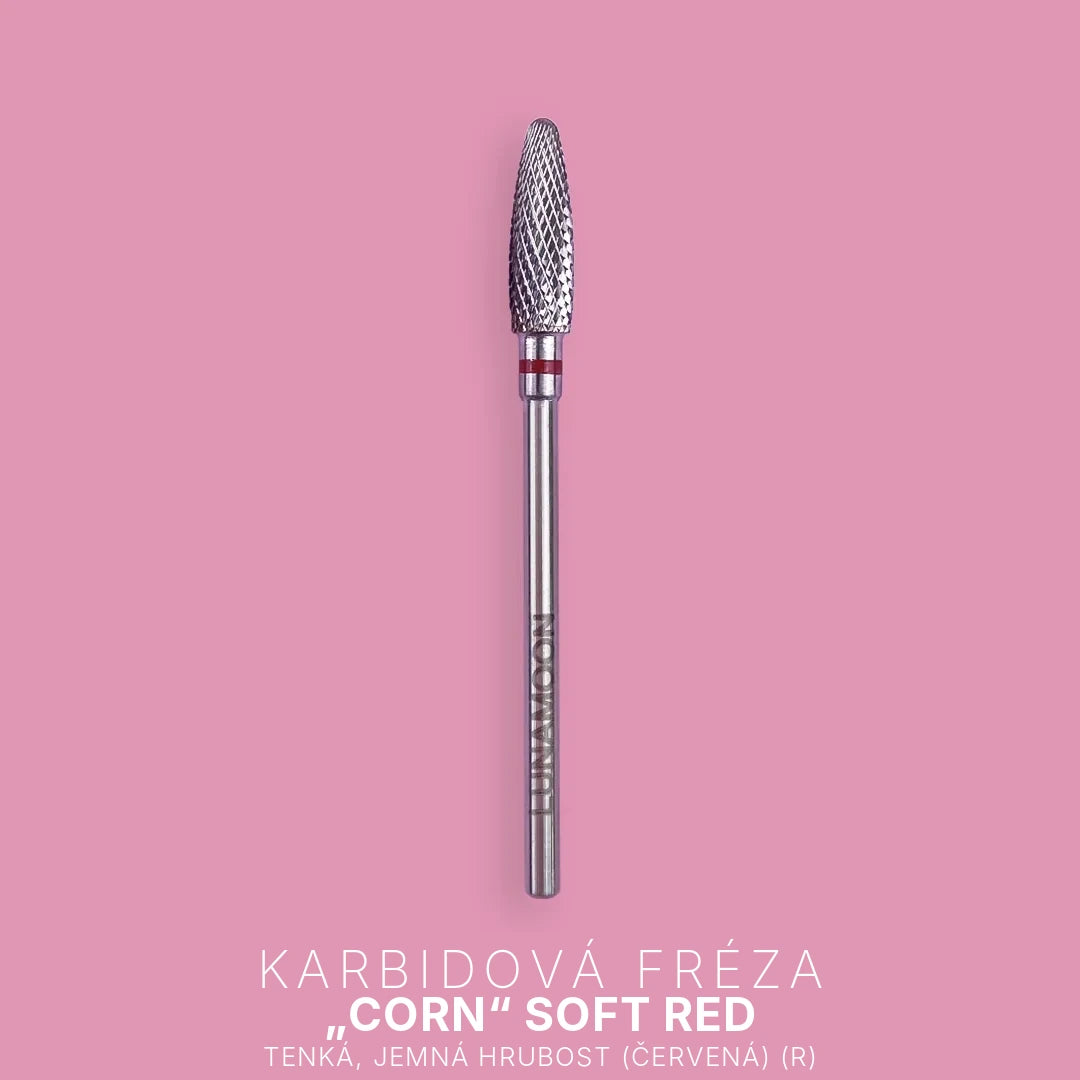 LUNA Karbidová fréza Corn Soft Red, tenká, 4,0 mm, pro praváky