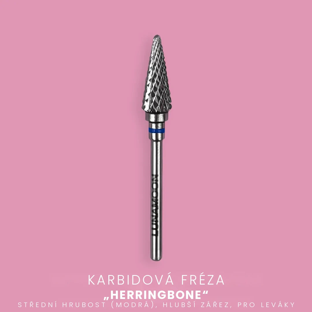 LUNA Karbidová fréza Herringbone, modrá, 4,2 mm, pro leváky