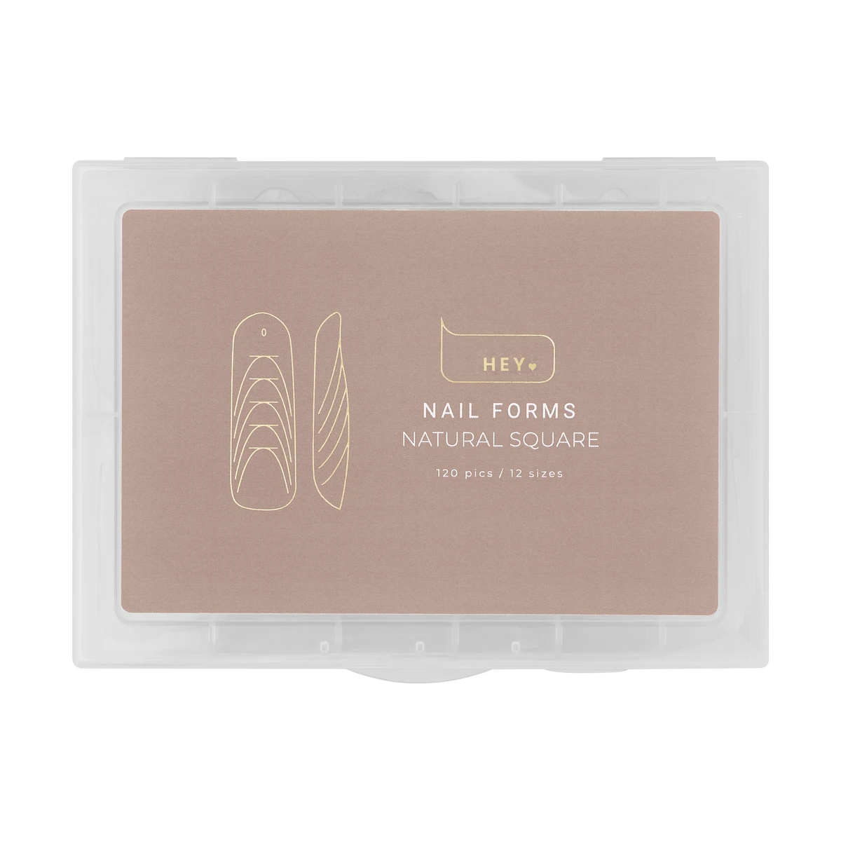 HEYLOVE Šablony na nehty Top Nail Forms Natural Square 120 ks