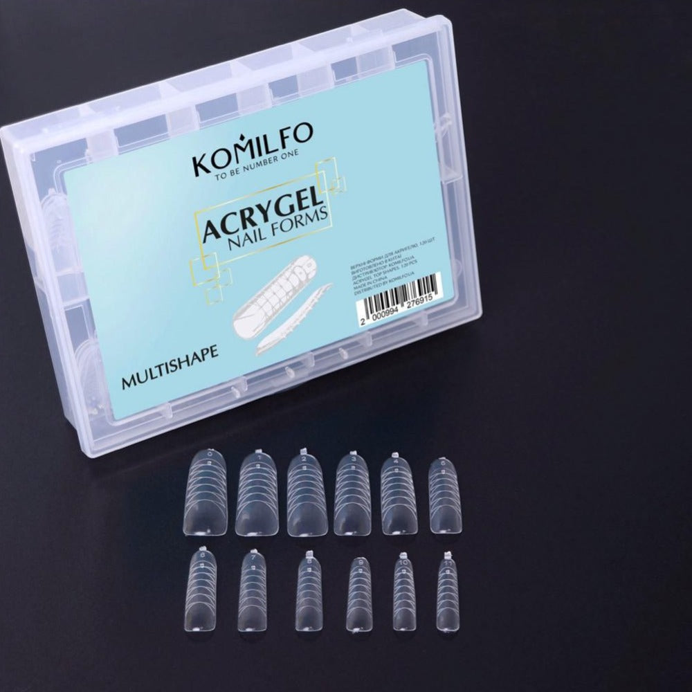Komilfo šablony na nehty Top Nail Forms Multishape, 120 ks