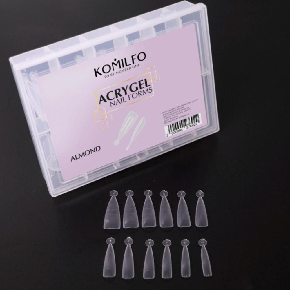 Komilfo šablony na nehty Top Nail Forms Almond, 120 ks