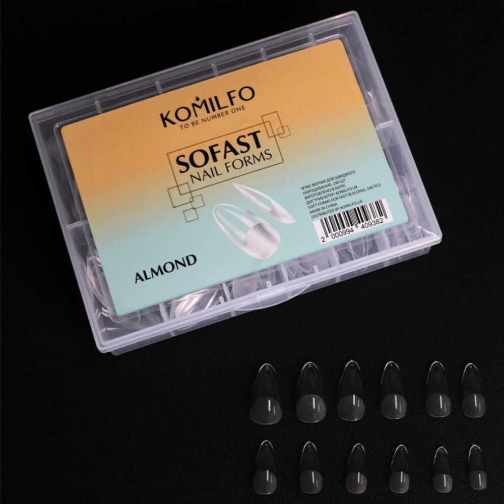 Komilfo šablony na nehty SoFast Almond, 240 ks